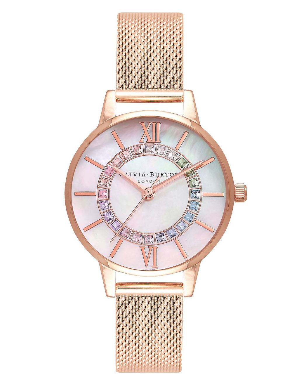 Olivia Burton Rainbow Sparkle Rose Gold Quartz Watch image 1
