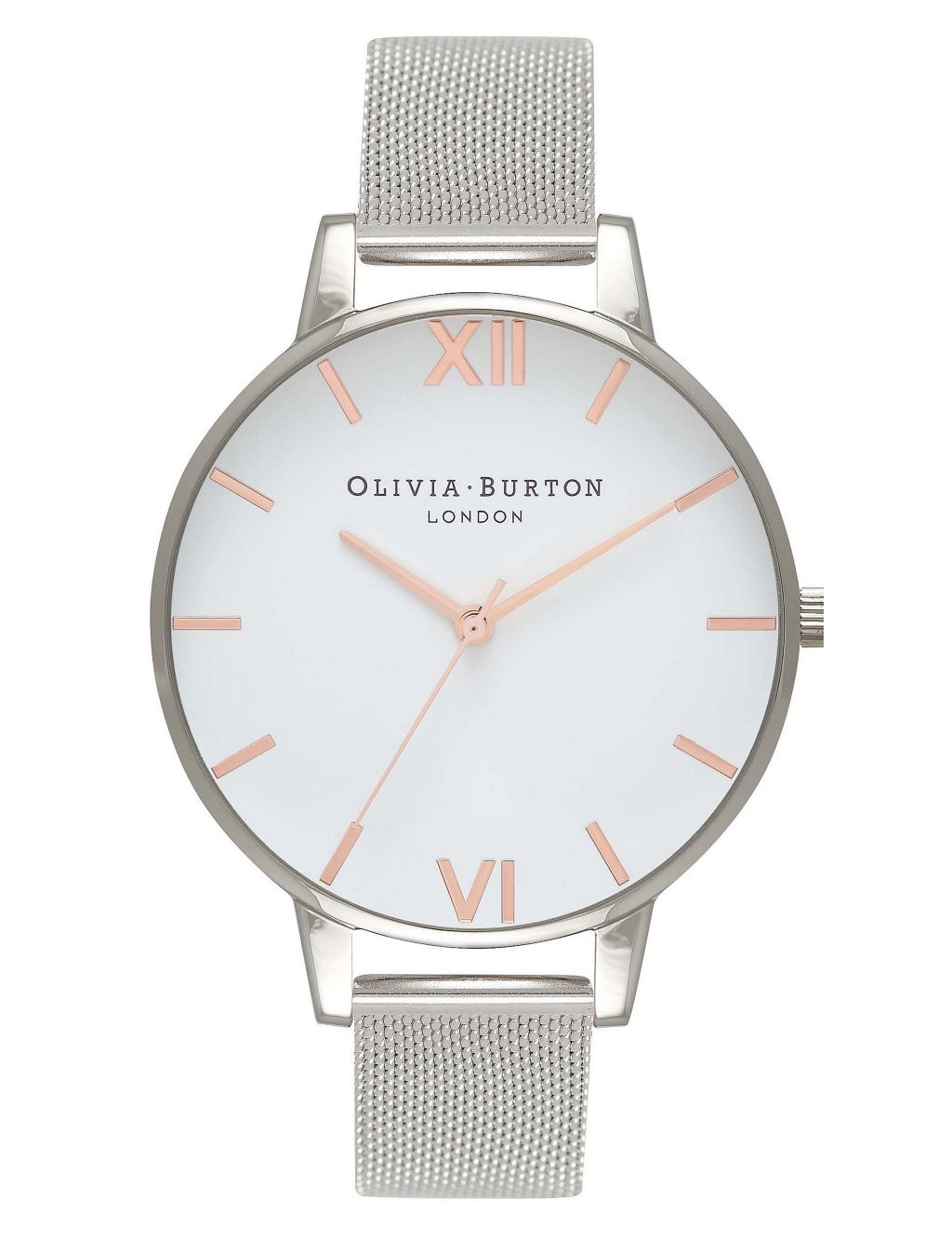 Olivia Burton Big Dial Silver Quartz Watch image 1