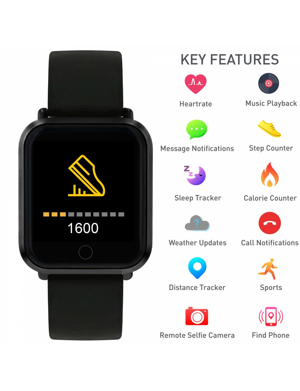 Reflex Active Black Smartwatch image 2