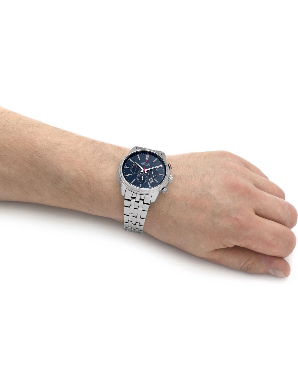 Rotary Oxford Silver Stainless Steel Chronograph Watch image 2
