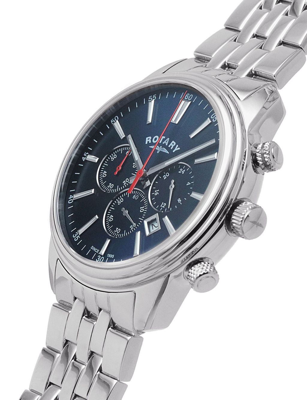 Rotary Oxford Silver Stainless Steel Chronograph Watch image 3