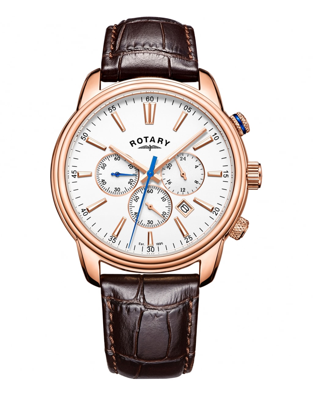 Rotary Oxford Brown Leather Chronograph Watch image 1