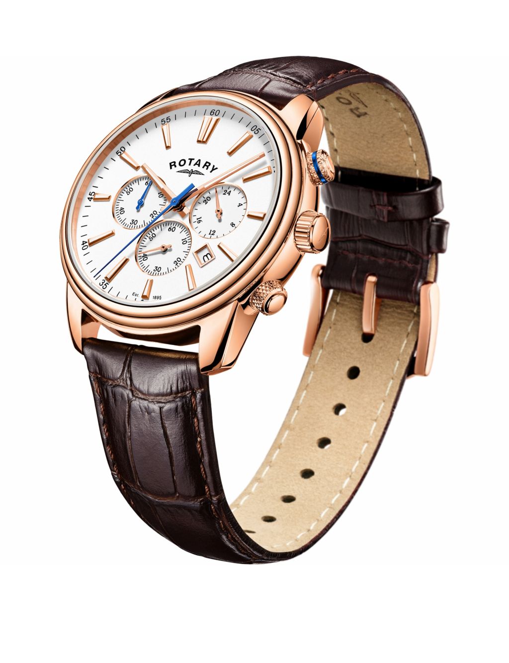 Rotary Oxford Brown Leather Chronograph Watch image 3