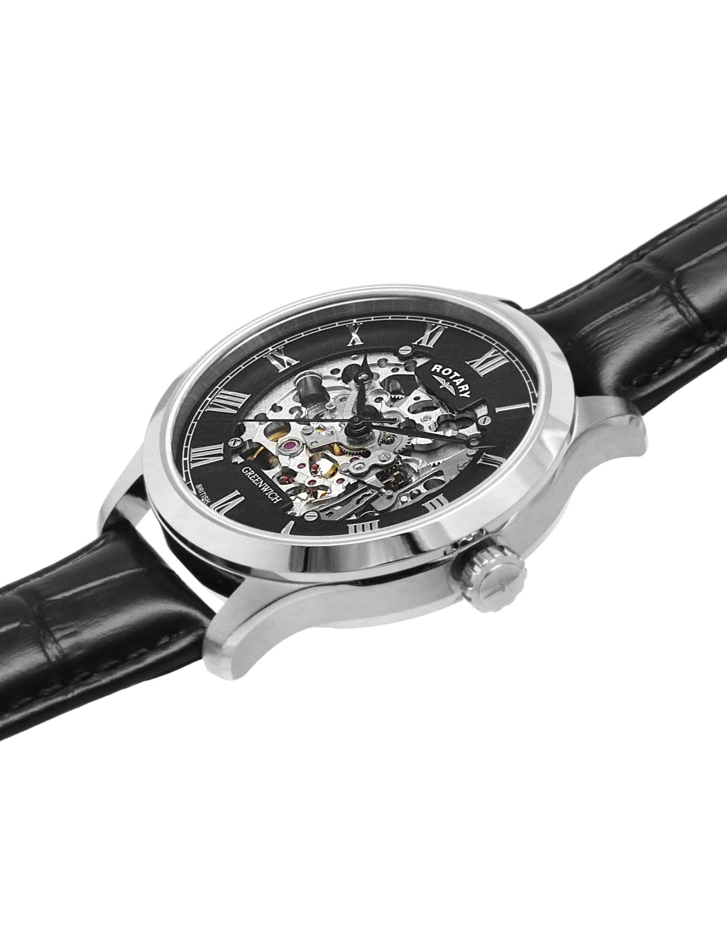 Rotary Greenwich Black Leather Automatic Watch image 3