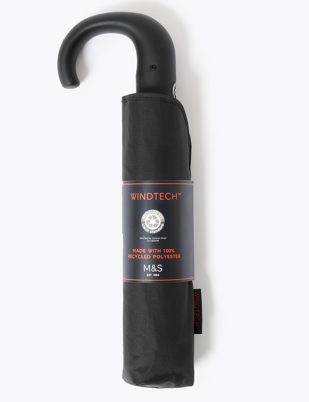 Recycled Polyester Crook Handle Umbrella with Windtech™ image 4