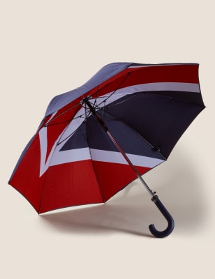 

Mens M&S Collection Union Jack Umbrella with Windtech™ - Navy Mix, Navy Mix