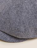 Linen Blend Textured Baker Boy Hat