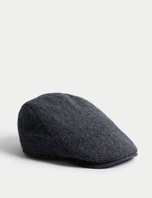 Wool Rich Textured Flat Cap with Stormwear™ - IT