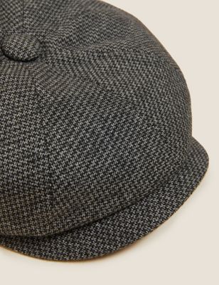 M&S Mens Dogstooth Baker Boy Hat with Thermowarmth 
