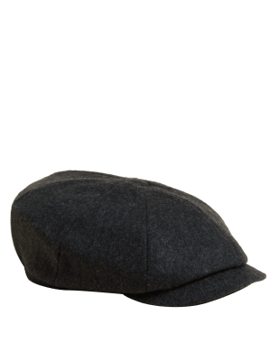 

Mens Autograph Pure Cashmere Baker Boy Hat - Charcoal Mix, Charcoal Mix