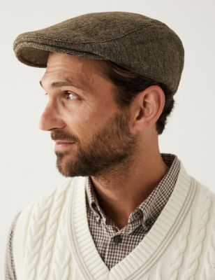 Mens M&S Collection Textured Flat Cap with Thermowarmth™ - Neutral, Neutral