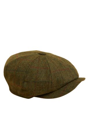 

Mens M&S SARTORIAL Pure Wool Baker Boy Hat with Thermowarmth™ - Green Mix, Green Mix