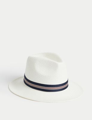 M&S Men's Straw Panama Hat - L-XL - Natural Mix, Natural Mix