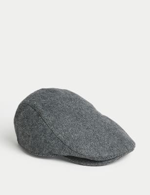 Wool Blend Herringbone Flat Cap with Stormwear™ - NZ