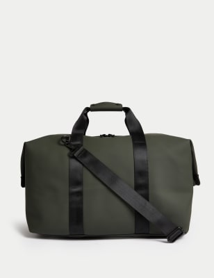 M&S Mens Rubberised Weekend Bag - Khaki, Khaki,Black