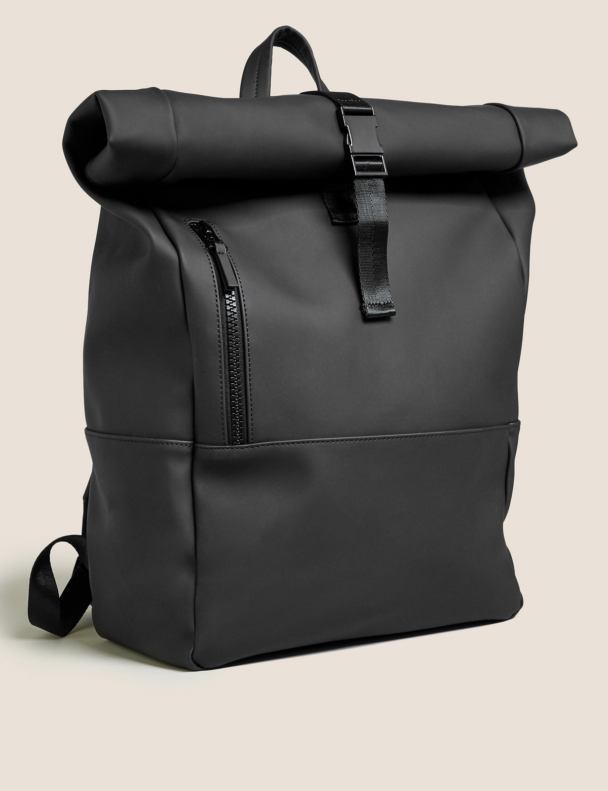 Rubberised Rolltop Backpack