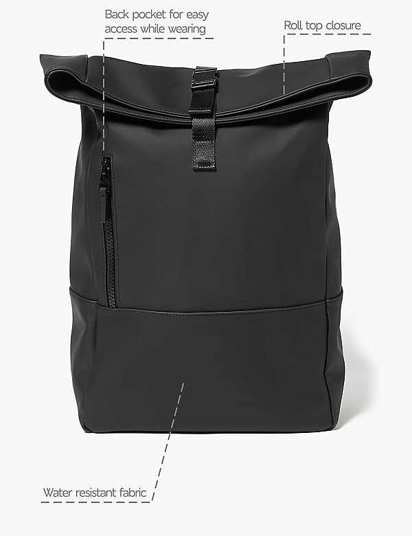 Rubberised Rolltop Backpack - MD