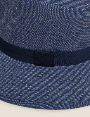 

Mens M&S Collection Broad Brim Hat - Navy Mix, Navy Mix