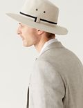 Sombrero tipo embajador de ala ancha con lino