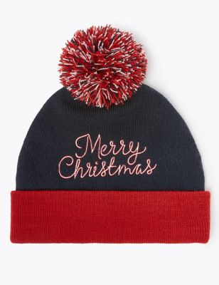 Merry Christmas Slogan Beanie Hat | M&S Collection | M&S