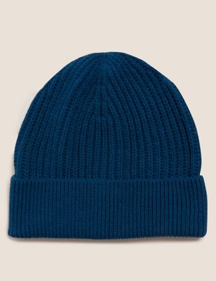 

Mens M&S Collection Rib Knit Beanie Hat - Teal, Teal