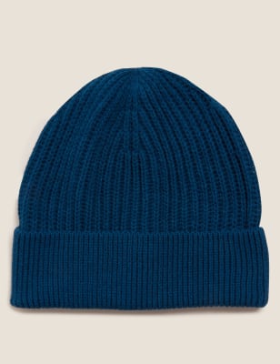 

Mens M&S Collection Rib Knit Beanie Hat - Teal, Teal