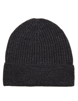 

Mens M&S Collection Rib Knit Beanie Hat - Charcoal Mix, Charcoal Mix