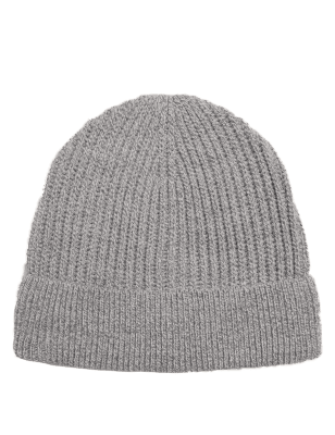 

Mens M&S Collection Rib Knit Beanie Hat - Light Grey Mix, Light Grey Mix