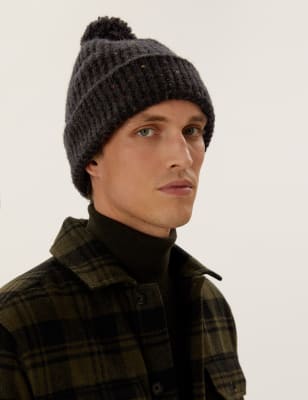 

Mens M&S Collection Beanie Hat - Black Mix, Black Mix