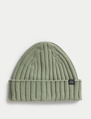 

Mens M&S Collection Knitted Beanie Hat - Sage, Sage