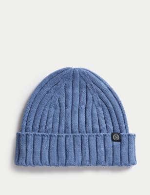 

Mens M&S Collection Knitted Beanie Hat - Blue Mix, Blue Mix