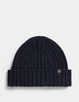 

Mens M&S Collection Knitted Beanie Hat - Navy Mix, Navy Mix