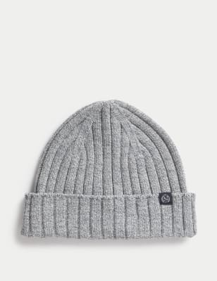 

Mens M&S Collection Beanie-Strickmütze - Light Grey Mix, Light Grey Mix