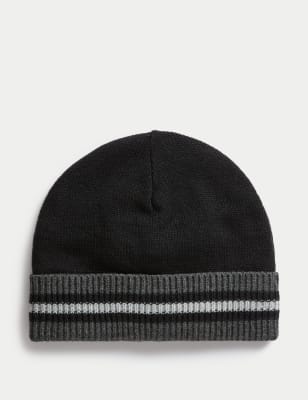 

Mens M&S Collection Beanie Hat with Thermowarmth™ - Black Mix, Black Mix