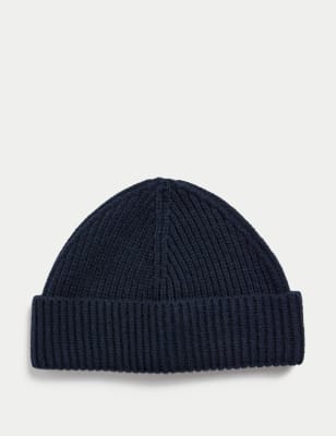 

Mens M&S Collection Fisherman Knitted Beanie Hat - Dark Navy, Dark Navy