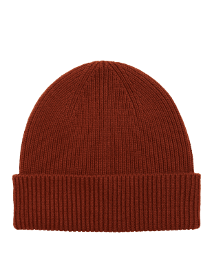 

Mens M&S Originals Bramley Pure Merino Wool Beanie Hat - Brandy, Brandy