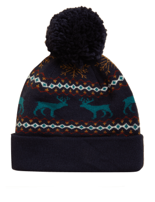 

M&S Collection Gorro de renoMens - Navy Mix, Navy Mix
