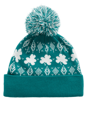 

Mens M&S Collection Irish Shamrock Beanie Hat - Green Mix, Green Mix