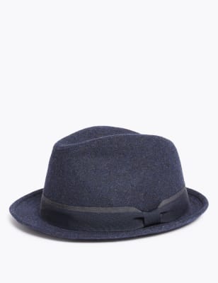  Chapeau style Trilby en laine - Indigo Mix