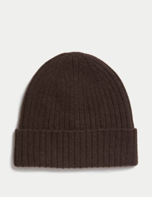 

Mens M&S Collection Pure Cashmere Beanie Hat - Chocolate, Chocolate