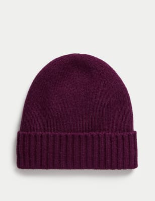 

Mens M&S Collection Wool Blend Beanie Hat - Magenta, Magenta