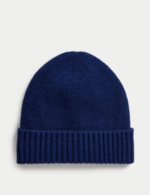 

Mens M&S Collection Wool Blend Beanie Hat - Blue, Blue