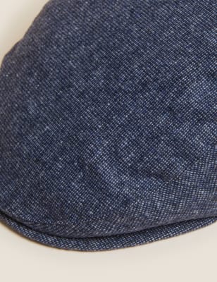 

Mens M&S Collection Wool Rich Flat Cap - Navy Mix, Navy Mix