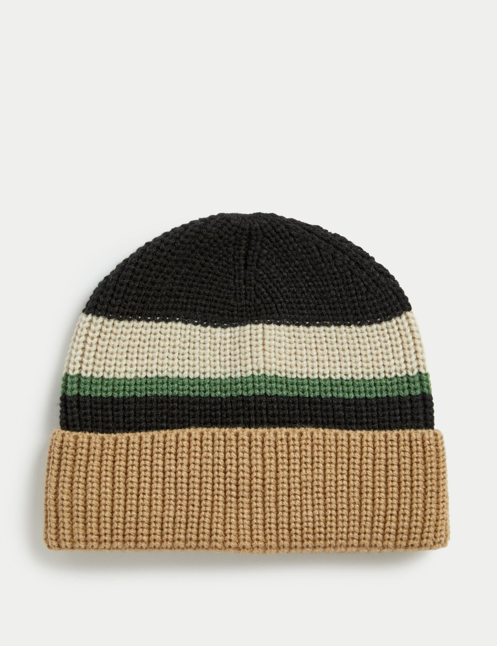 Striped Knitted Beanie Hat image 1