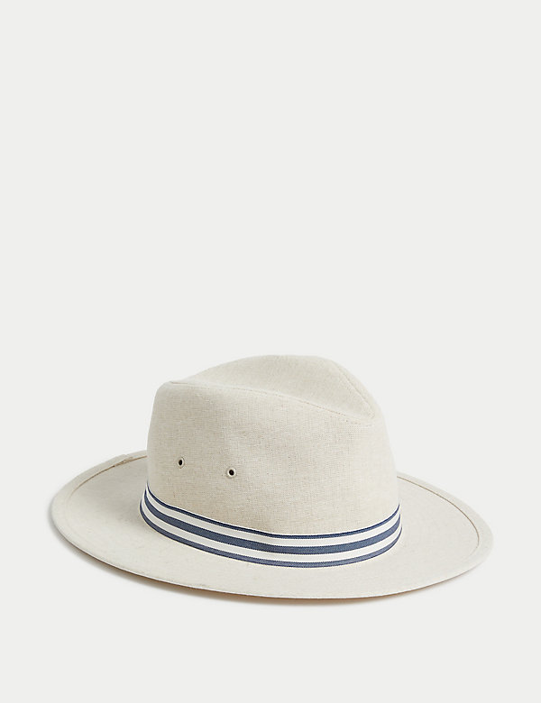 Lněný bavlněný klobouk se širokou krempou - CZ