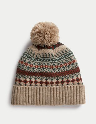 

Mens M&S Collection Fair Isle Beanie Hat - Natural Mix, Natural Mix