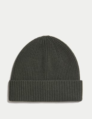 

Mens Autograph Pure Merino Wool Beanie Hat - Dark Khaki, Dark Khaki