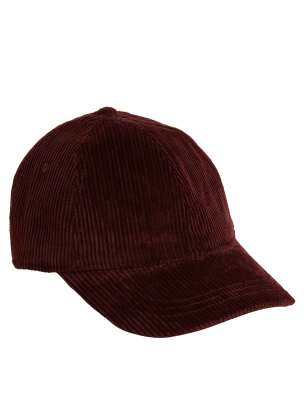 

Mens M&S Collection Cord Baseball Cap - Brick, Brick