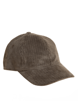 

Mens M&S Collection Cord Baseball Cap - Medium Brown, Medium Brown