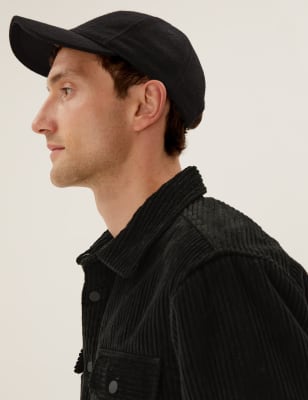 

Mens M&S Collection Wool Rich Baseball Cap - Black, Black